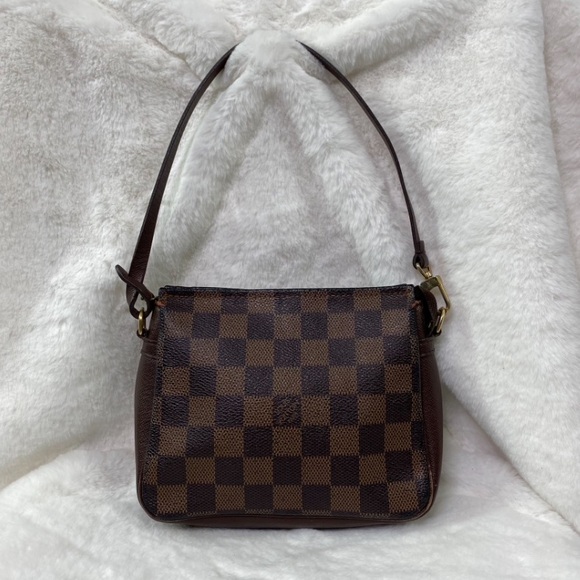 Louis Vuitton Trousse Pochette Brown Canvas Clutch Bag Authentic - Picture 1 of 16